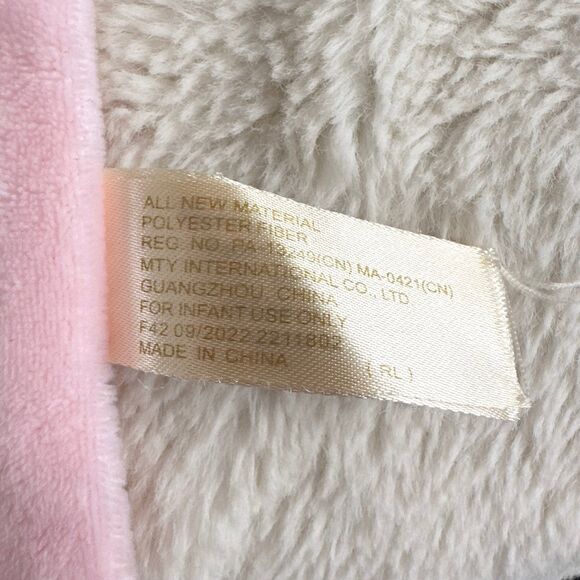 Walmart MTY International Brown Pink Bunny Lovey Security Baby Blanket Plush - Picture 4 of 6